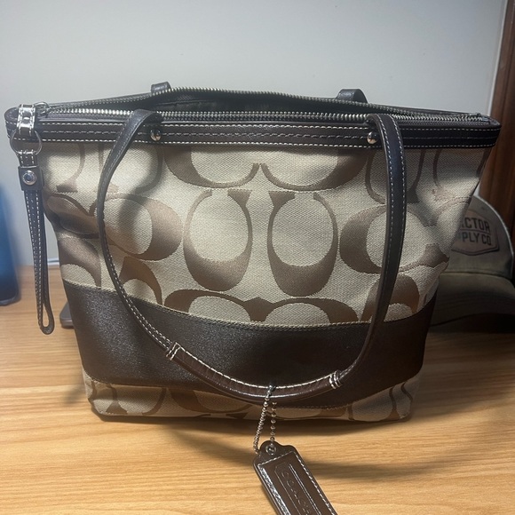 Coach Signature Tote Bag - Brown and Black - Picture 2 of 6